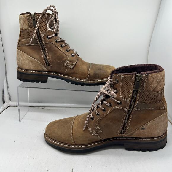Buckle Outpost Makers Boot Mens 9 Bradley Brown Leather Ankle Lace Up Zip
